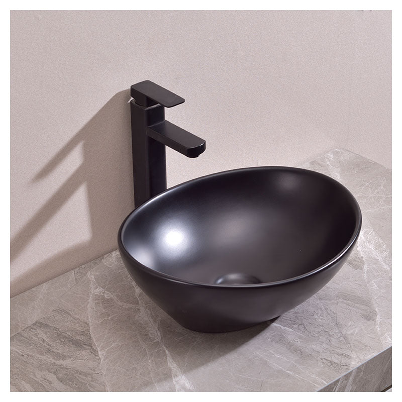 Lavamanos Monticano ovalado sobreponer negro 14,5 x 41 x 34 cm
