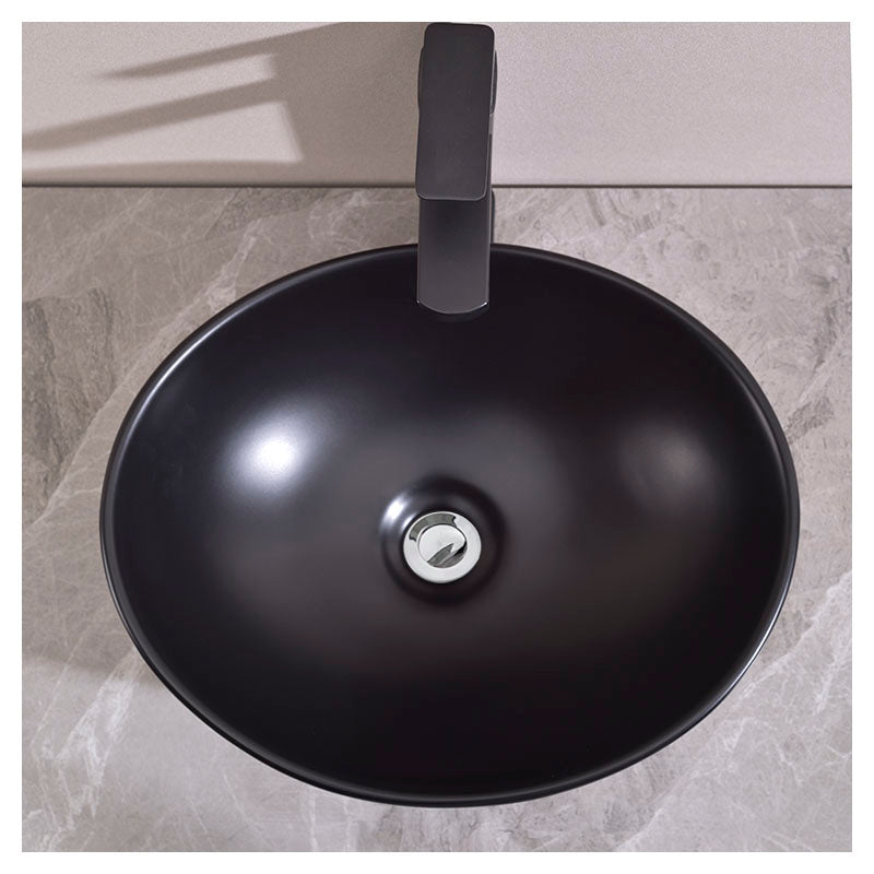 Lavamanos Monticano ovalado sobreponer negro 14,5 x 41 x 34 cm