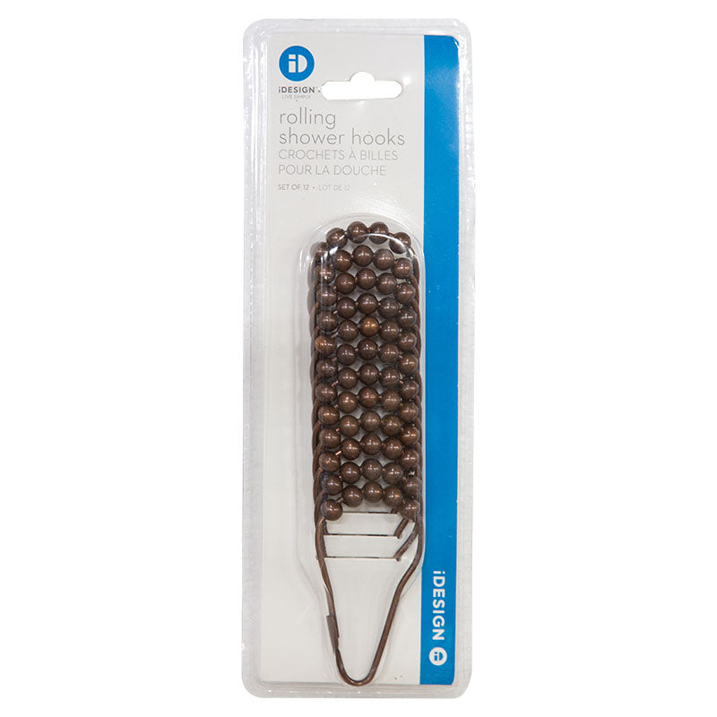 Set 12 ganchos para cortina baño metal bronce