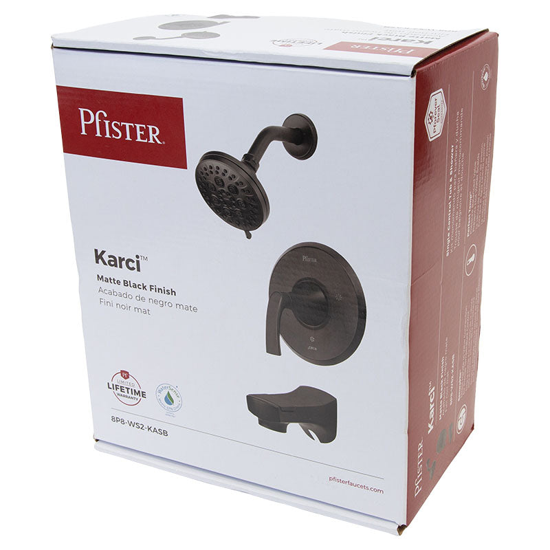 Karci matte black shower faucet