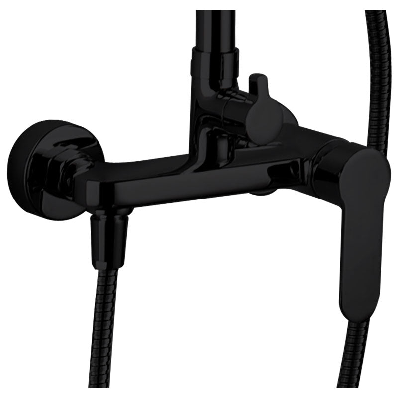 Aqua Nuova Deluxe Matte Black Stainless Steel Hot and Cold Water Shower Column