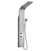 Shower with brushed stainless steel panel Aqua Nuova