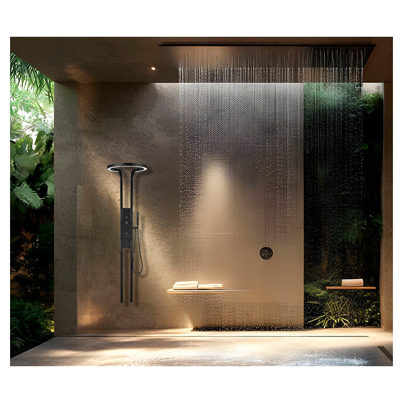 Aqua Nuova matte black stainless steel shower panel