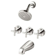 Shower with foot wash Cross three-handle polished chrome cross type Price Pfister