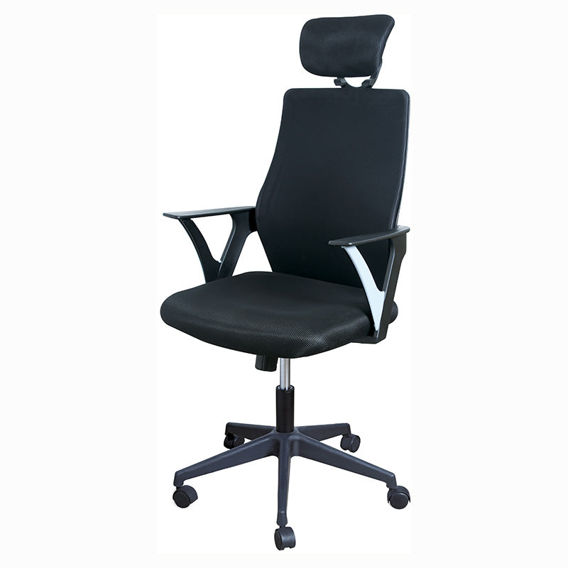 Silla ejecutiva negra con respaldo para cabeza