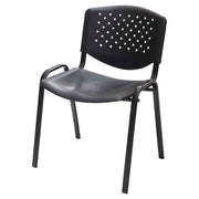 Silla apilable negra de 53.5 x 49 x 76 cm