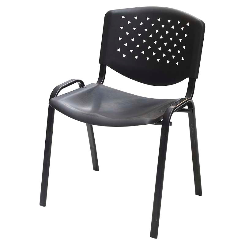 Silla apilable negra de 53.5 x 49 x 76 cm