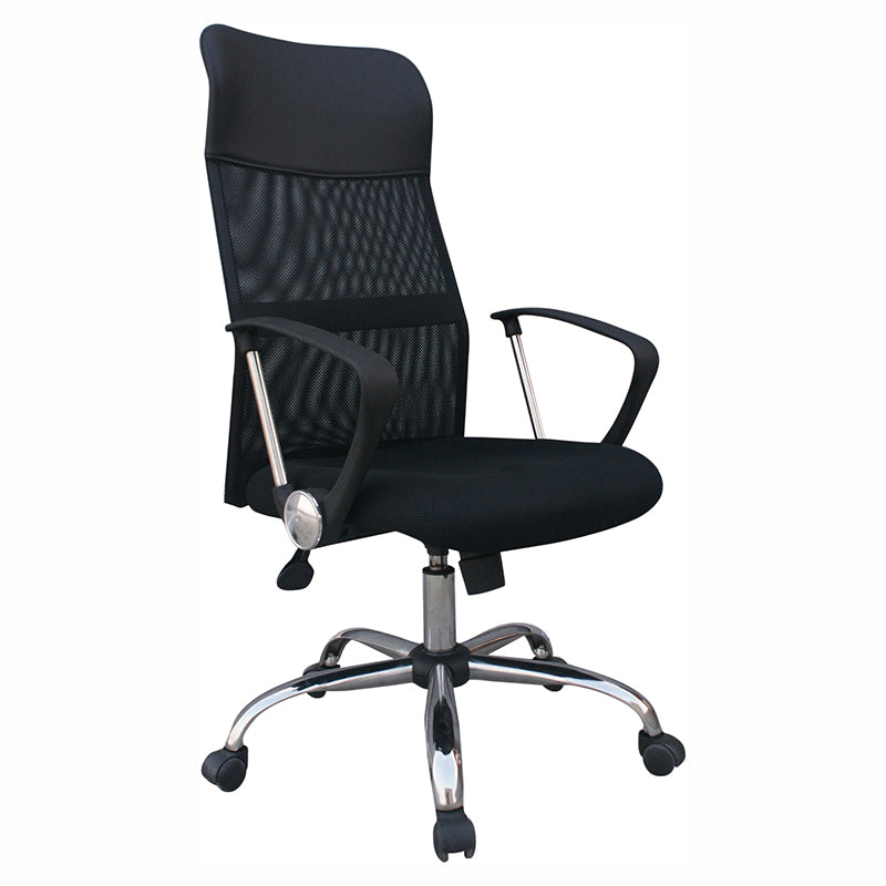 Silla ejecutiva negra con respaldo alto 61 x 59 x 107 cm