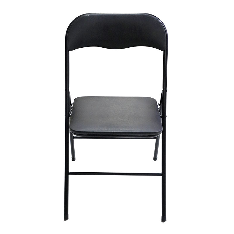Silla plegable vinil y metal negra soporta 100 kg