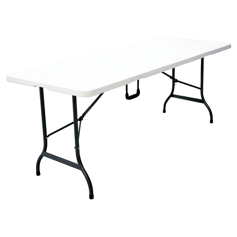 White rectangular folding table 72.5 x 74 x 180 cm capacity 90 kg