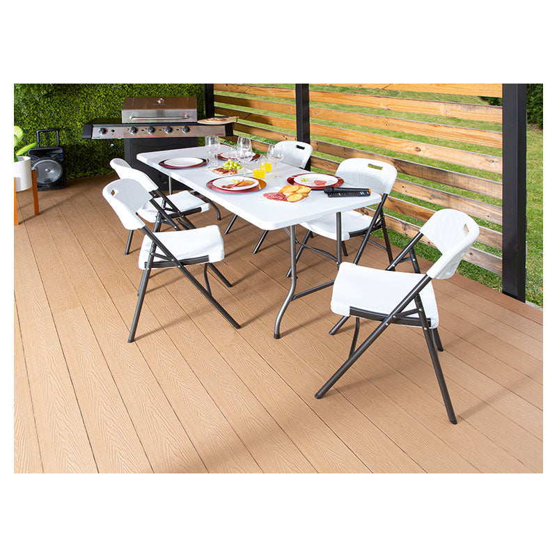 White folding chair 80.5 x 44.5 x 63 cm capacity 300 kg