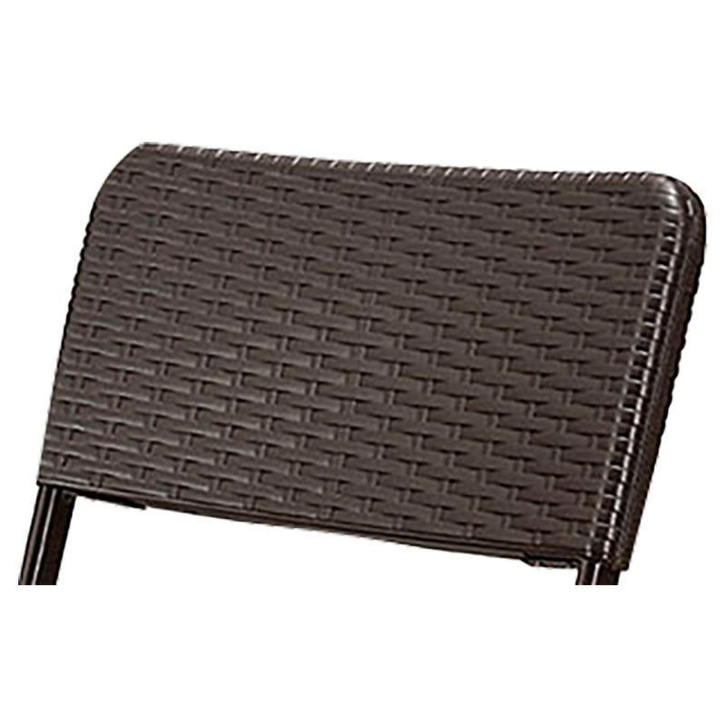 Brown rattan type folding chair 81 x 44.5 x 56 cm capacity 300 kg