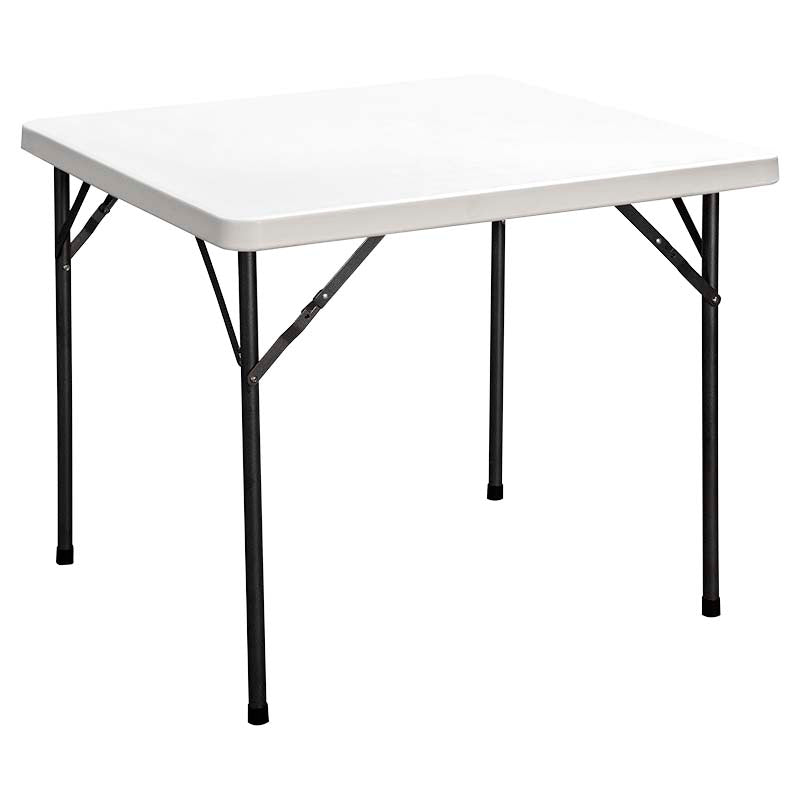 White Square Folding Table 74 x 88 x 88 cm 100 kg capacity