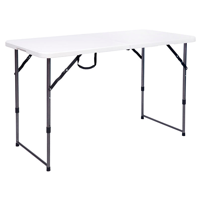 White Rectangular Folding Table 120 x 60 x 90 cm Adjustable Height 80 kg