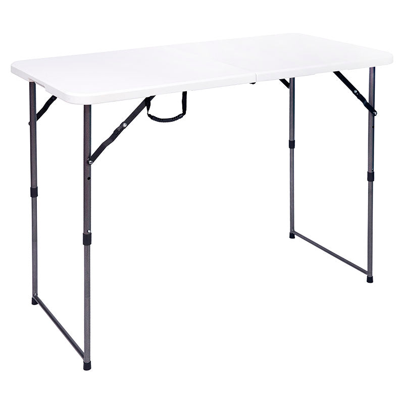 White Rectangular Folding Table 120 x 60 x 90 cm Adjustable Height 80 kg