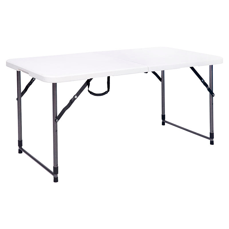 White Rectangular Folding Table 120 x 60 x 90 cm Adjustable Height 80 kg