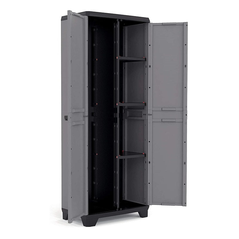 Armario plástico lógico útil 68 x 39 x 173 cm gris/negro