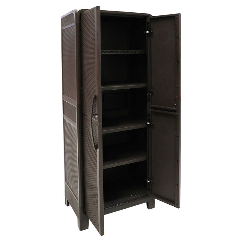 Ferrara Wenge 2-door plastic wardrobe 183 x 46 x 70 cm