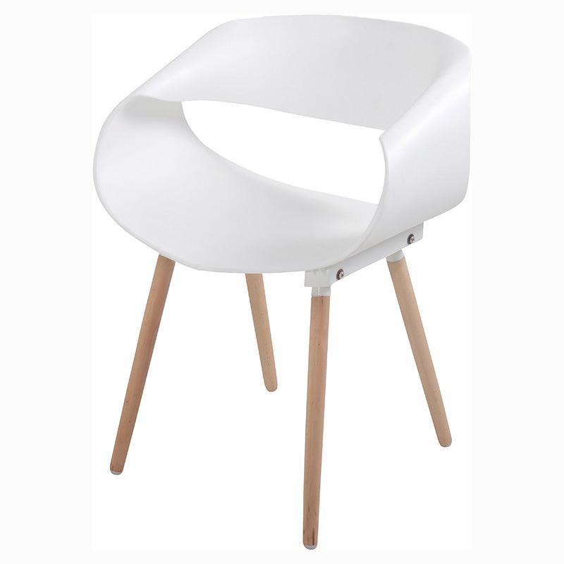 Silla decorativa Acrópolis plástico base madera blanco soporta 150 kg
