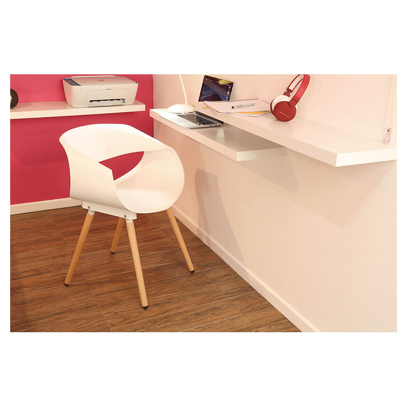 Silla decorativa Acrópolis plástico base madera blanco soporta 150 kg