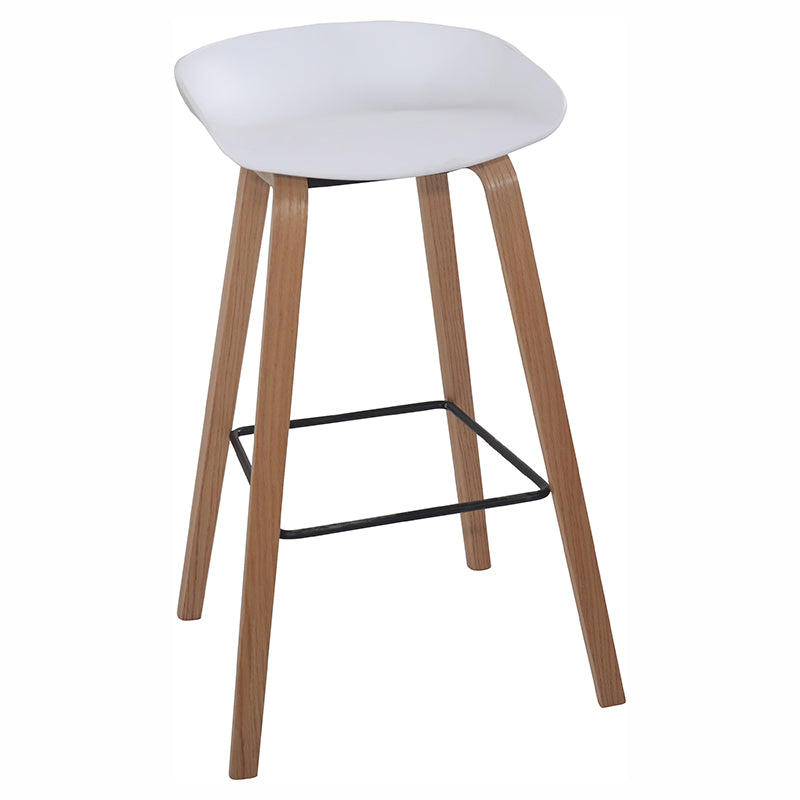 Banco de bar plástico base acero blanco soporta 150 kg