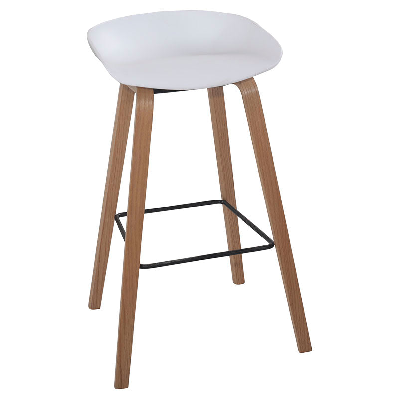 Banco de bar plástico base acero blanco soporta 150 kg