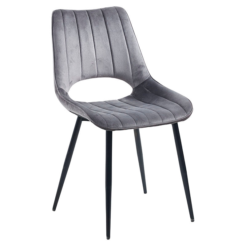 Gray plywood and metal dining chair, supports up to 150 kg