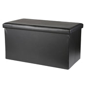 Ottoman, black MDF base, faux leather, supports 130 kg, 41 x 77 x 41 cm