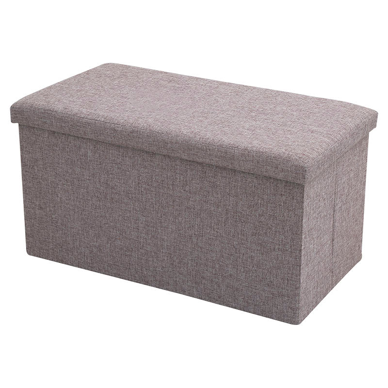 Ottoman lino base mdf café soporta 130 kg 41 x 77 x 41 cm