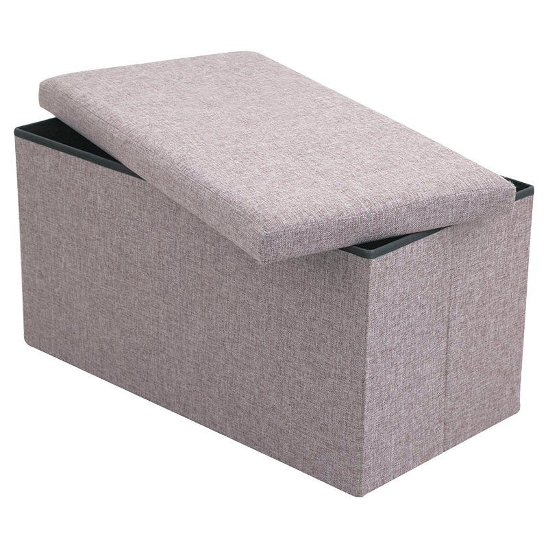 Ottoman lino base mdf café soporta 130 kg 41 x 77 x 41 cm