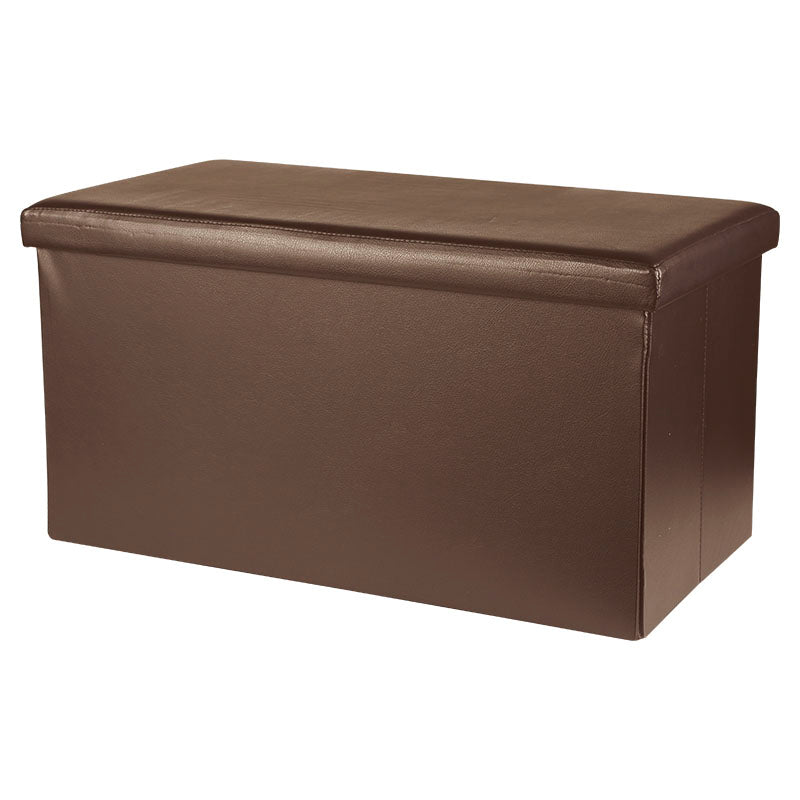 Ottoman cuerina base mdf café soporta 130 kg 41 x 71 x 41 cm