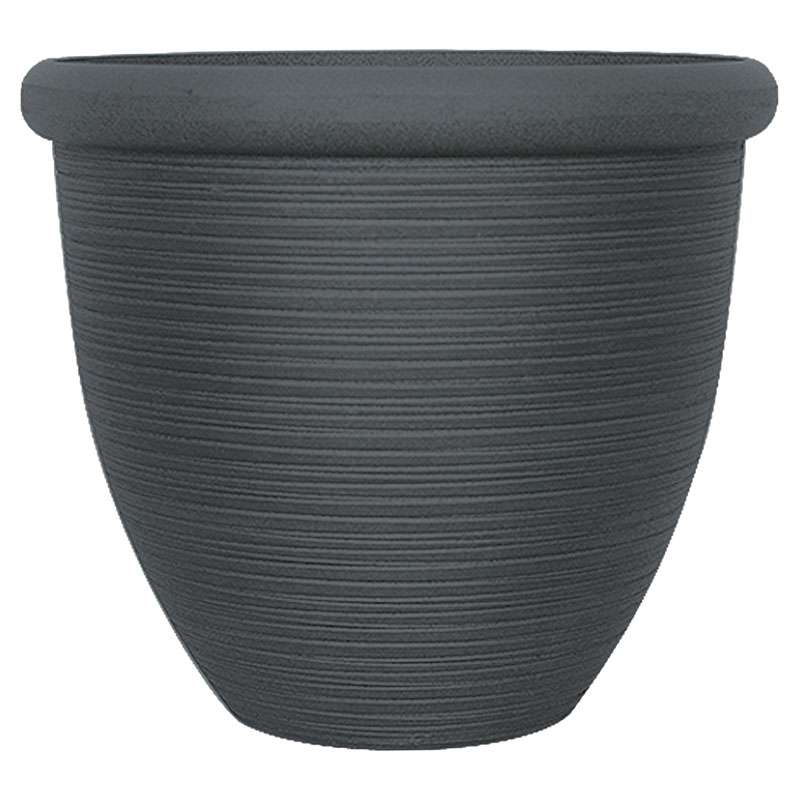 Gray polyresin planter 49 x 42 cm