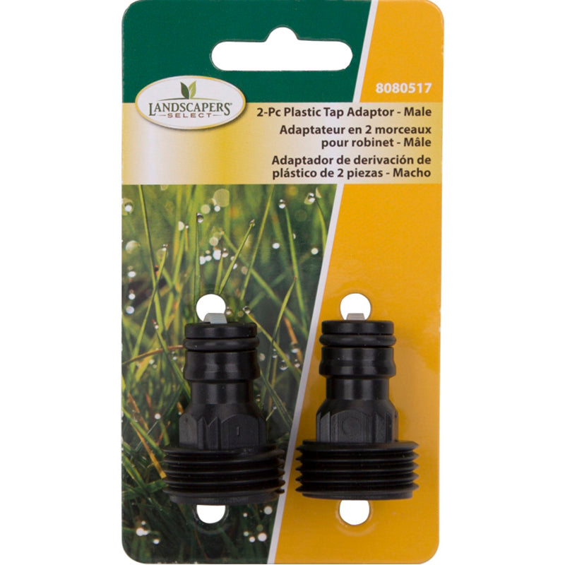 Set of 2 male 3/4" plastic adapters, 2 pcs quick connect
