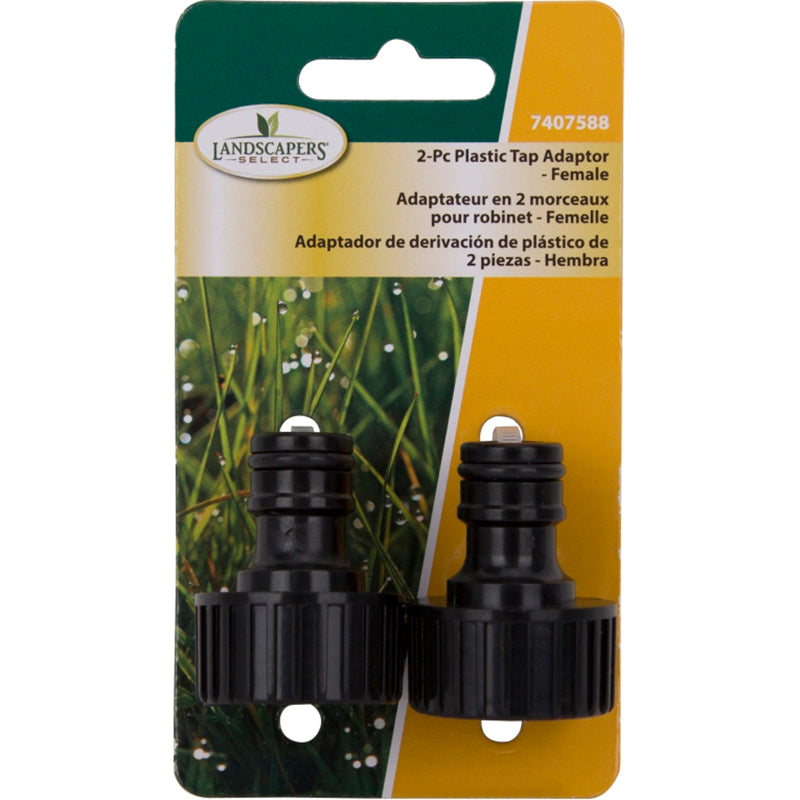 Set of 2 female 3/4" plastic quick connectors
