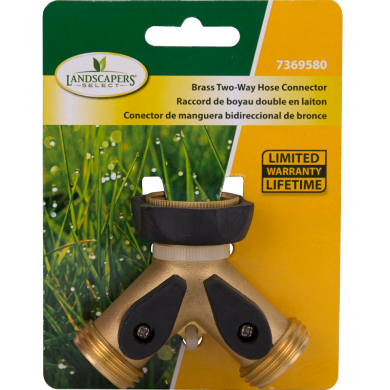 2-outlet brass manifold with shut-off valve