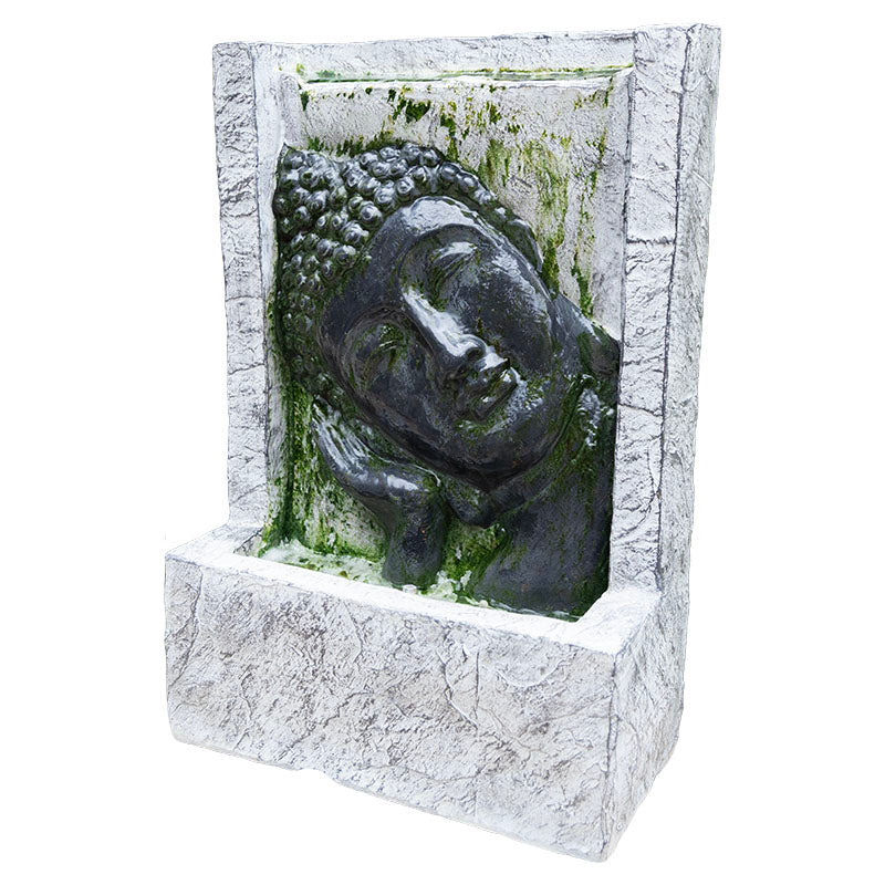 Fuente decorativa rostro buda gris oscuro 13.5 x 28 x 40 cm