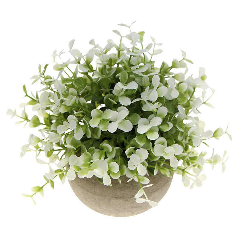 Planta artificial nieve polietileno blanco 14 x 18 cm Basic Living