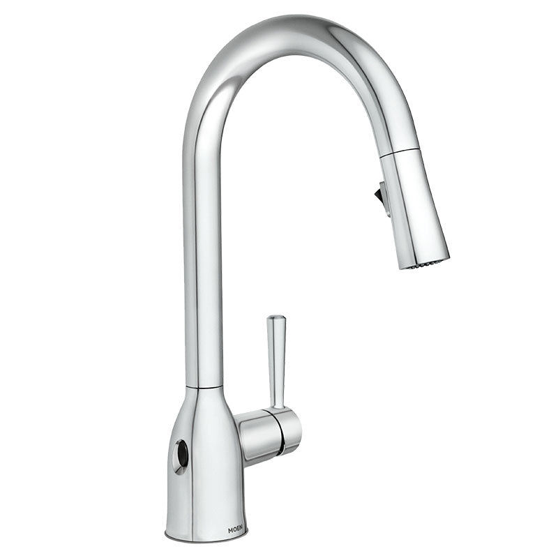 Grifo para cocina monomando cuello ganso Adler cromado con sensor lateral Moen