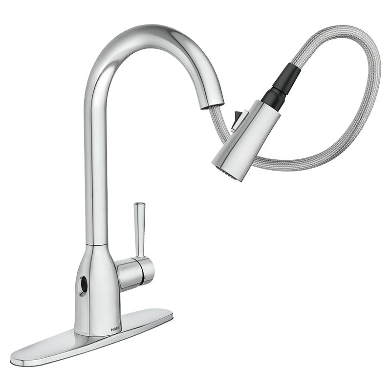 Grifo para cocina monomando cuello ganso Adler cromado con sensor lateral Moen