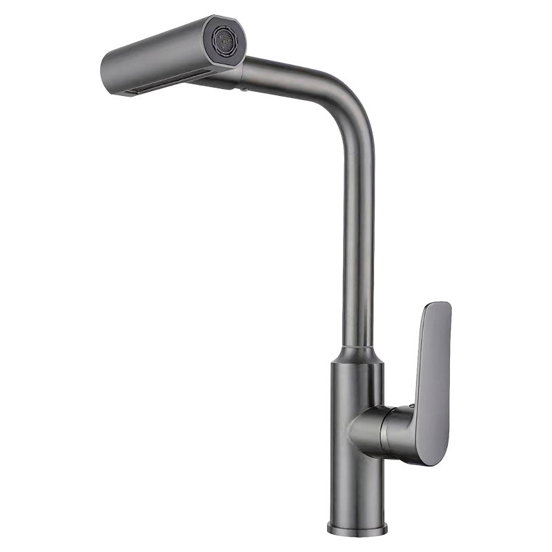 Grifo  gunmetal de cocina extraíble monomando cuello alto