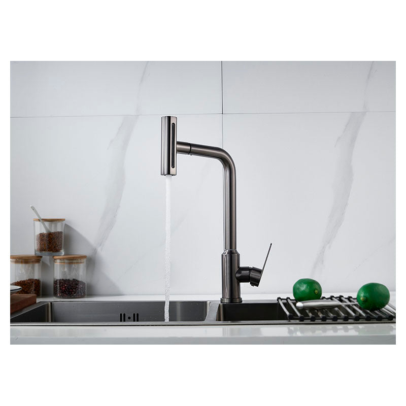 Grifo  gunmetal de cocina extraíble monomando cuello alto