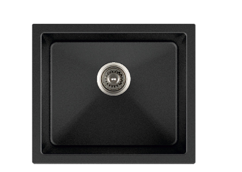 Marme Black Quartz Undermount Sink 50 x 50 x 30 Glossy