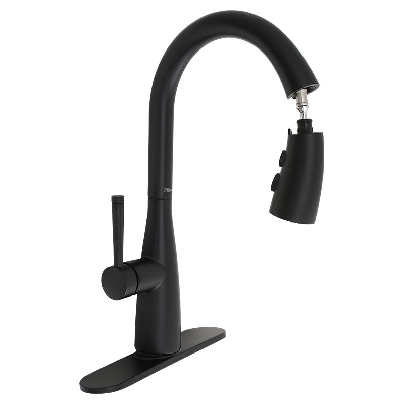 Grifo cocina cuello ganso monomando negro mate