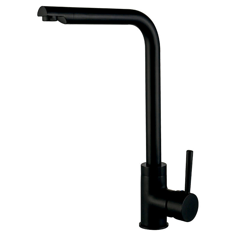 Grifo para cocina monomando cuello alto negro acabado mate