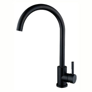 Matte black single-lever gooseneck kitchen faucet
