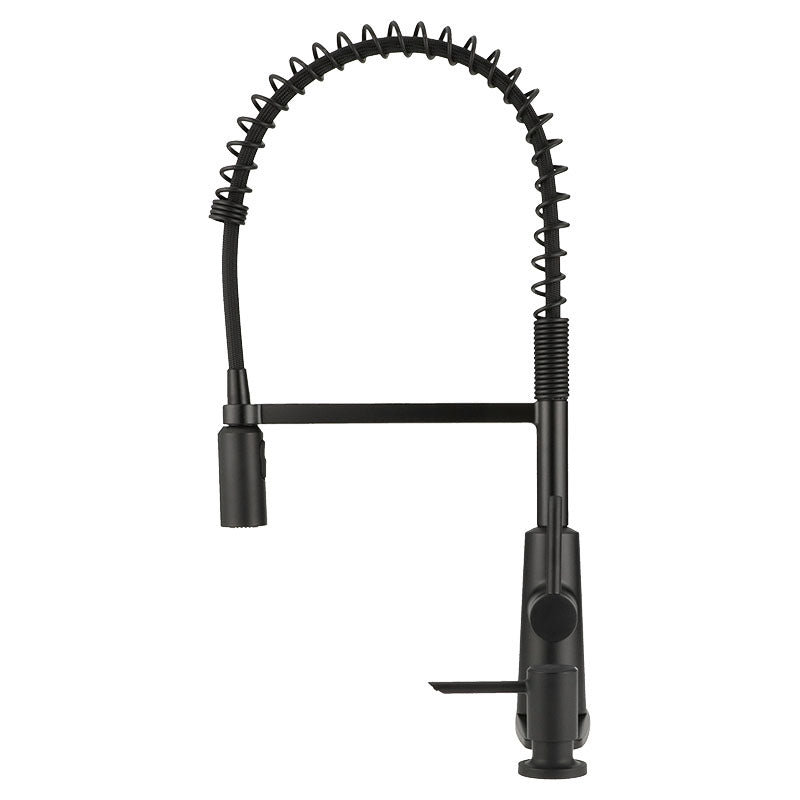 Grifo monomando con dispensador de jabón extensible negro