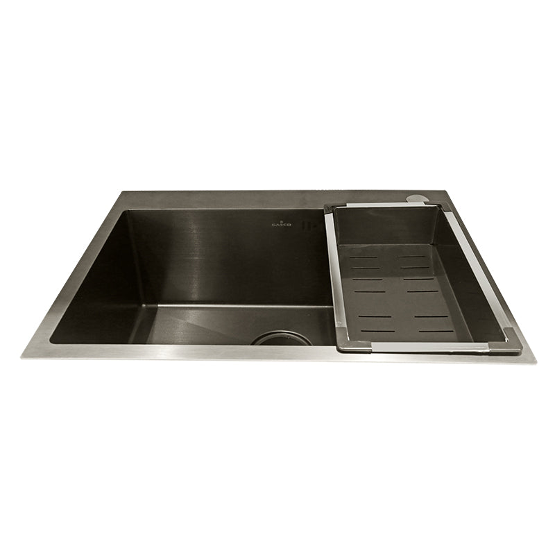 Fregadero bajo tope de acero inoxidable negro 61 x 45,5 x 22,8 cm