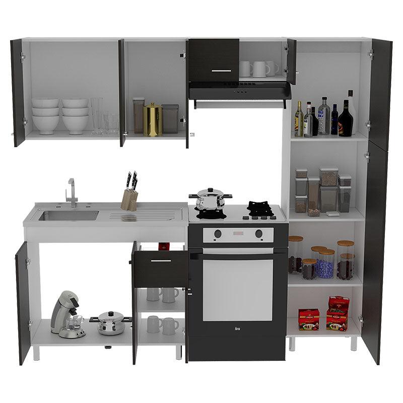 Volare kitchen kit 210x195x55.5 cm wenge (faucet sold separately)