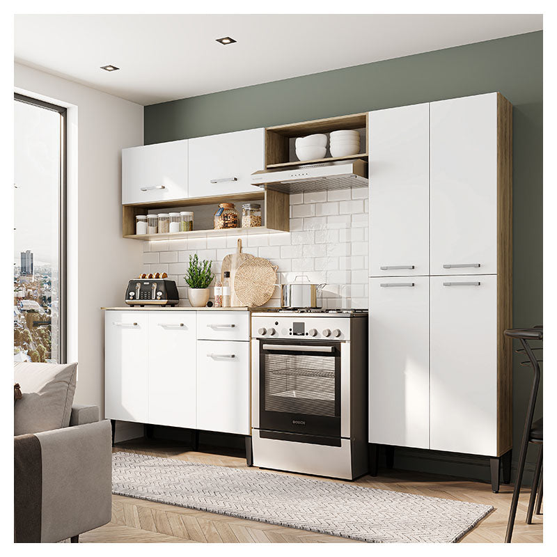 Mueble de Cocina Arizona roble y blanco 229 x 182 x 44 cm