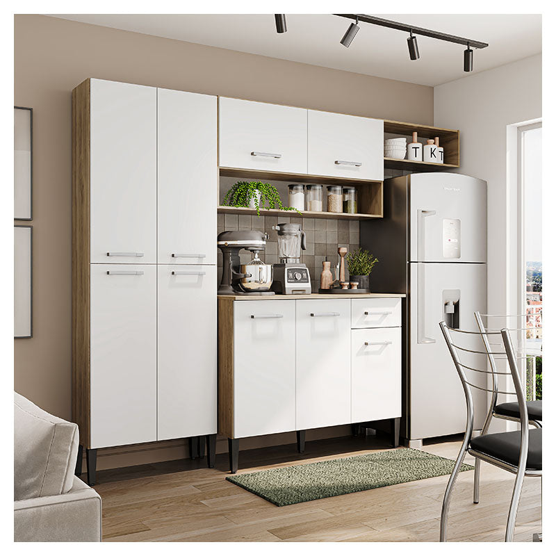 Mueble de Cocina Arizona roble y blanco 229 x 182 x 44 cm